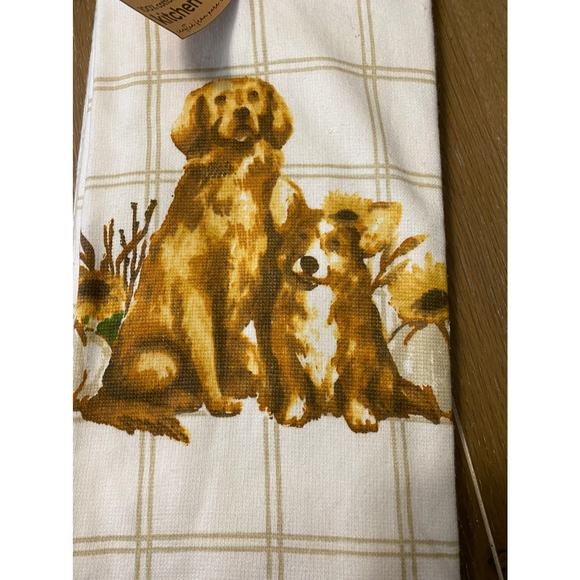 NWT From the hearth dog flower kitchen towels - Picture 2 of 4